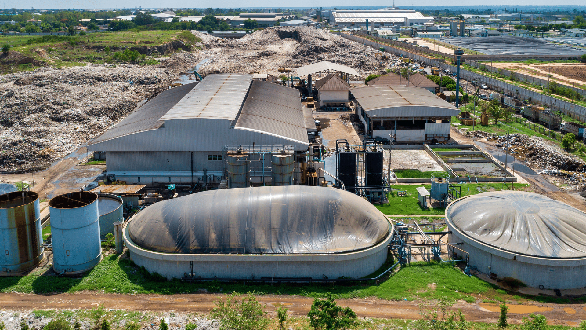 Landfill biogas plant converting waste into renewable bus fuel